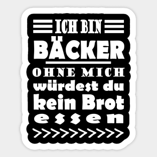 Bäcker Backen Bäckerei Handwerk Ausbildung Sticker